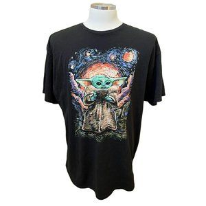 Star Wars Baby Yoda Men's T-Shirt Black Mandalorian Graphic VFifthSun Size XXL